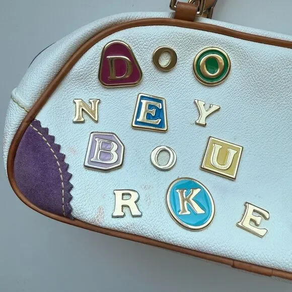 Dooney & Bourke Alphabet Charm Letter Bag Lindsay Lohan Y2K, White Leather - Picture 2 of 8